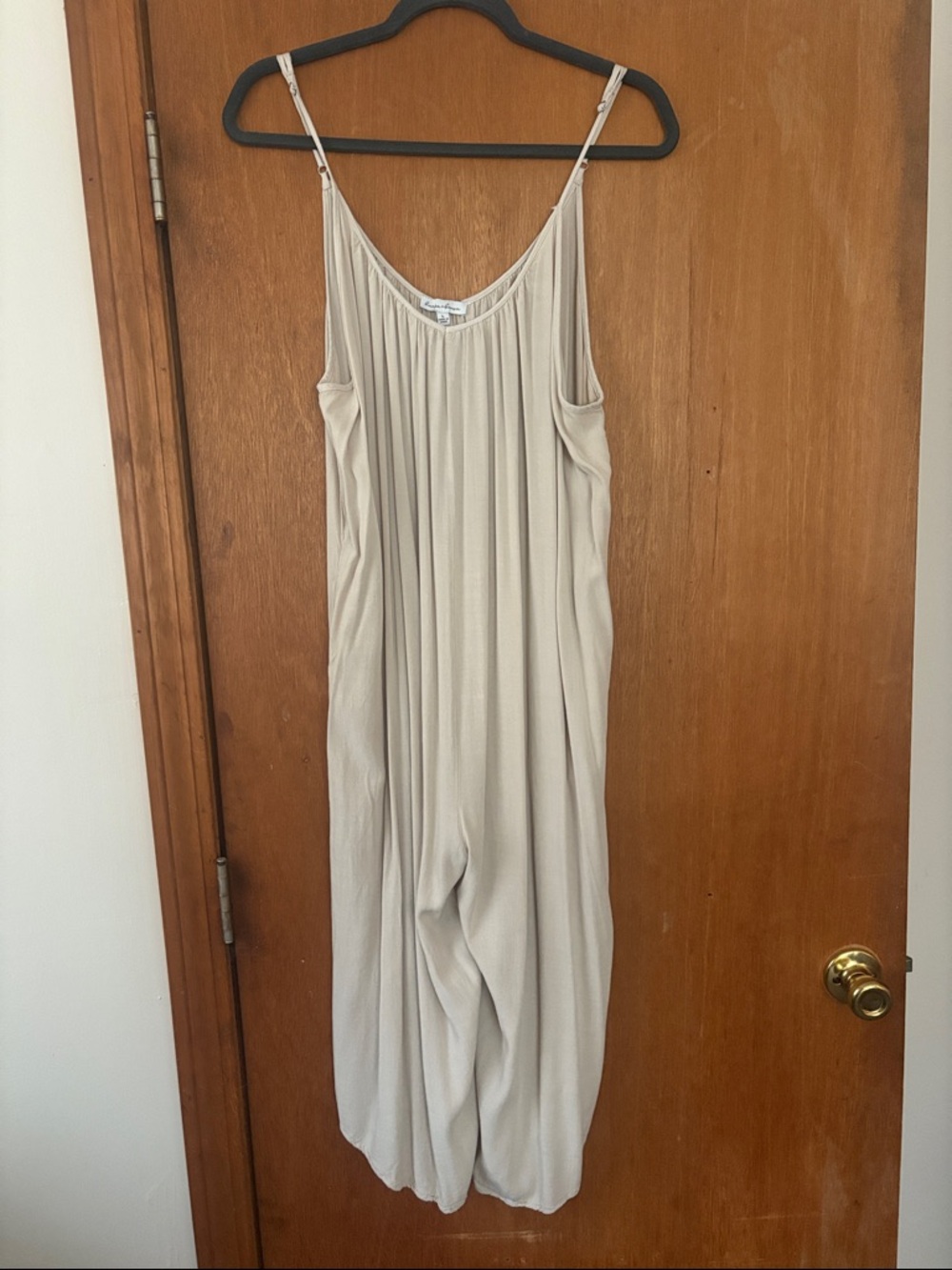 Sleeveless Beige Lounge Jumpsuit Dress